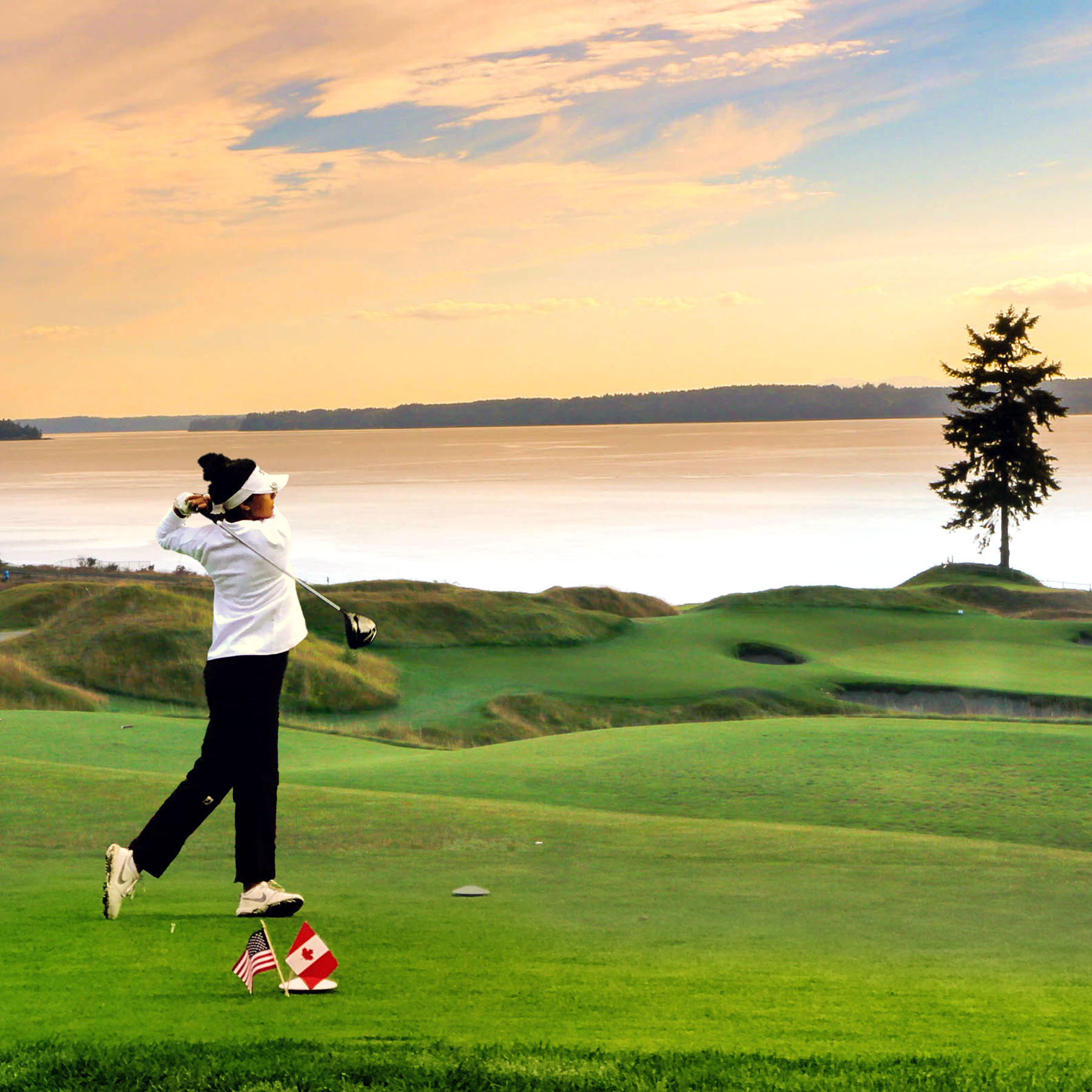 Jaya Rampuri at the golf course during sunset
